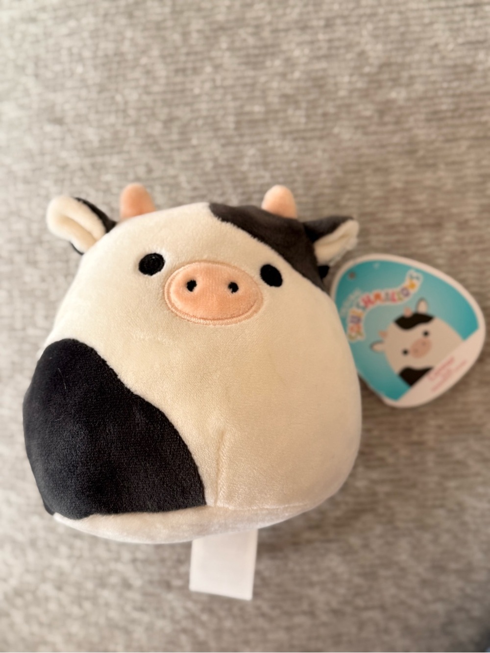 Squishmallows Cow Plush - Cream, Black, Pink